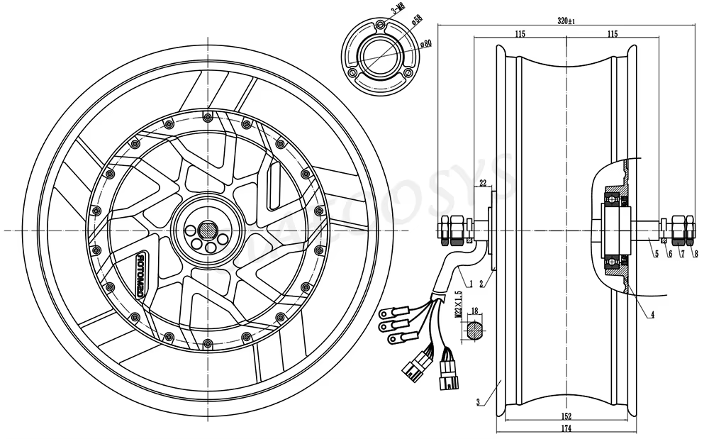 QSMotor 17X6.0 inç 70H 12000W - 12000W Electric Motorcycle Hub Motor incelemesi ve fiyatı